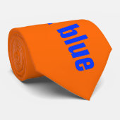Cravate orange et bleu (Roulé)