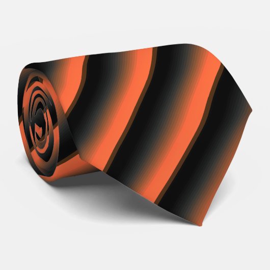 Cravate orange et noir (Roulé)