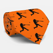 Cravate orange et noire de base-ball (Roulé)