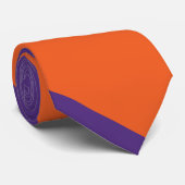 Cravate Orange et Plum Broad University Stripe (Roulé)
