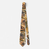 Cravate Orange Gold Tropical Palm Feuille Summer Island (Devant)