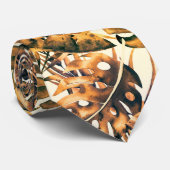 Cravate Orange Gold Tropical Palm Feuille Summer Island (Roulé)