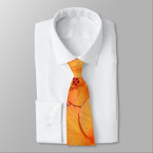Cravate Orange Hibiscus Fleurs Necktie (Attaché)