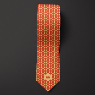 Cravate Orange Honeycomb Décontracté