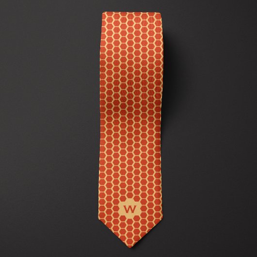 Cravate Orange Honeycomb Décontracté