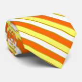 Cravate Orange, jaune et White Stripes (Roulé)