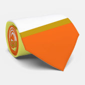 Cravate Orange, jaune et White Stripes (Roulé)