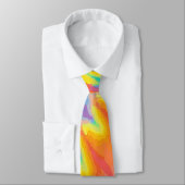Cravate Orange Jaune Violet Tie Dye | Rétro Vibrant (Attaché)