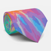 Cravate Orange Jaune Violet Tie Dye | Rétro Vibrant (Roulé)