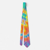 Cravate Orange Jaune Violet Tie Dye | Rétro Vibrant (Dos)