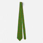 Cravate Orange On Green Polka Dots Pattern Design (Devant)