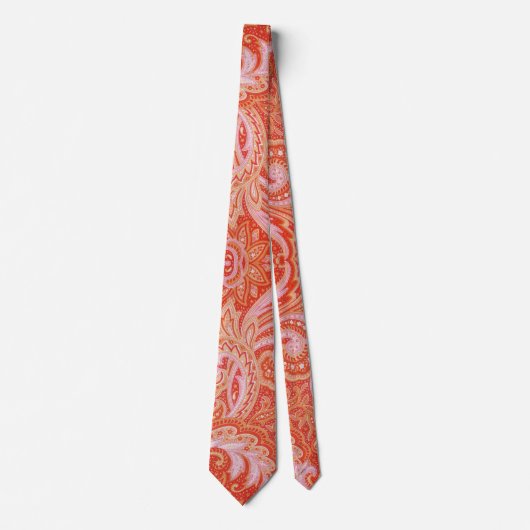 Cravate Orange Paisley (Devant)