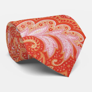 Cravate Orange Paisley