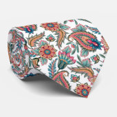 Cravate Orange Paisley (Roulé)