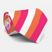 Cravate Orange Pink White Striped (Roulé)