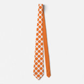 Cravate Orange Polka Dots on White Custom Necktie (Devant)