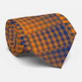 Cravate Orange Purple Checker Abstract Pattern (Roulé)