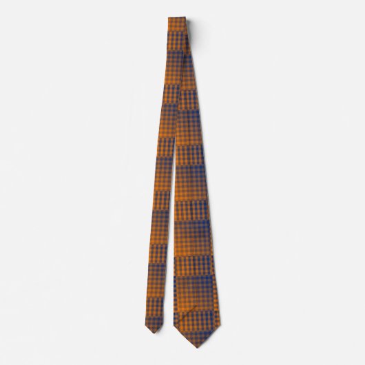 Cravate Orange Purple Checker Abstract Pattern (Dos)