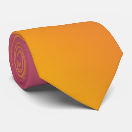 Cravate Orange Rose Ombre Gradient Blur Abstrait Design (Roulé)