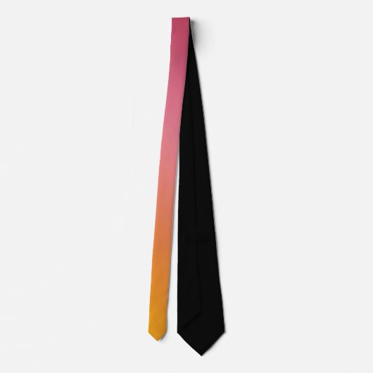 Cravate Orange Rose Ombre Gradient Blur Abstrait Design (Dos)