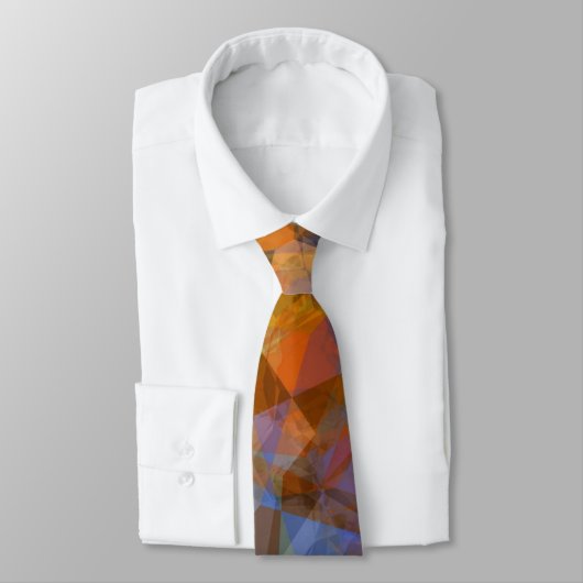 Cravate Orange rouillé Conception abstraite moderne (Attaché)