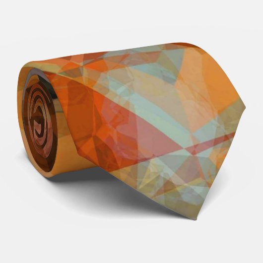 Cravate Orange rouillé Conception abstraite moderne (Roulé)