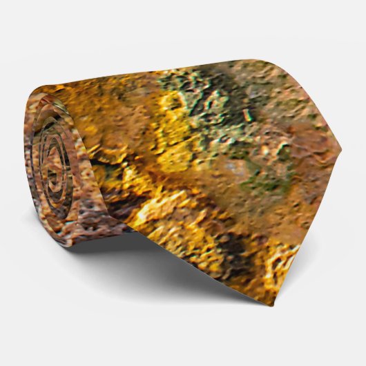 Cravate Orange rouillé texture abstraite (Roulé)