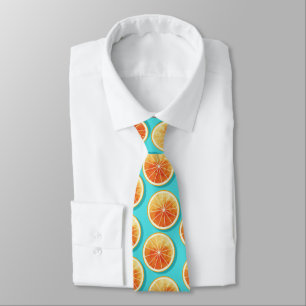 Cravate Orange Slices on Blue
