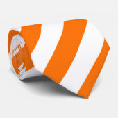 Cravate Orange Stripe cadeau pour les hommes (Roulé)