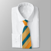Cravate Orange Turquoise bande Abstraite (Attaché)