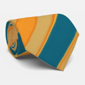 Cravate Orange Turquoise bande Abstraite (Roulé)