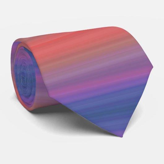 Cravate Orange violet et bleu Horizontal Stripes Design (Roulé)
