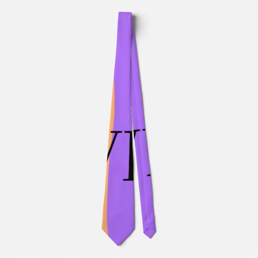 Cravate Orange violet solide ajouter nom lettre monogramme (Devant)