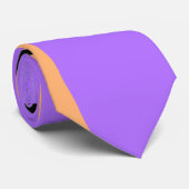 Cravate Orange violet solide ajouter nom lettre monogramme (Roulé)