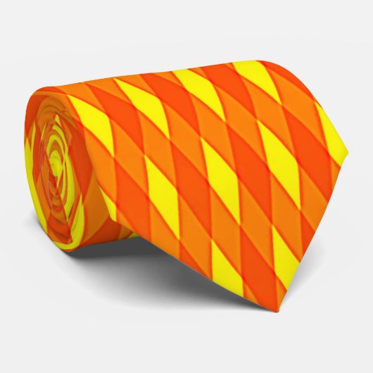 Cravate orange yellow diamond (Roulé)