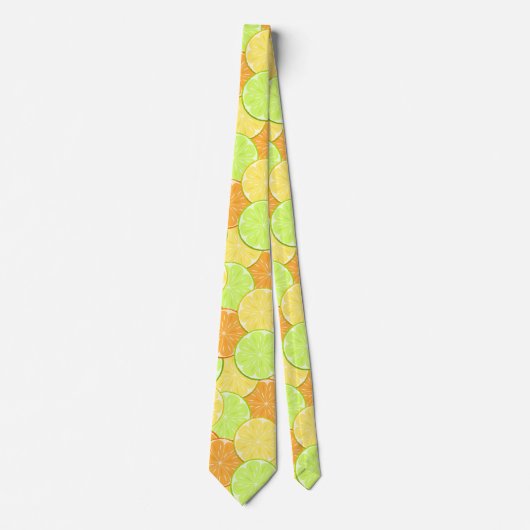 Cravate oranges citrons citron vert agrumes nature fraîche (Devant)