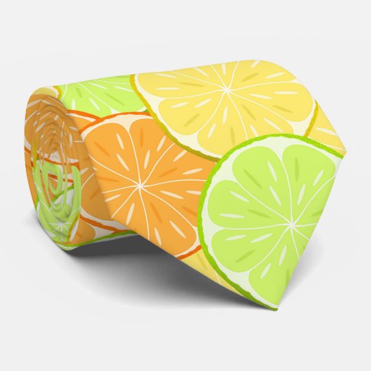 Cravate oranges citrons citron vert agrumes nature fraîche (Roulé)