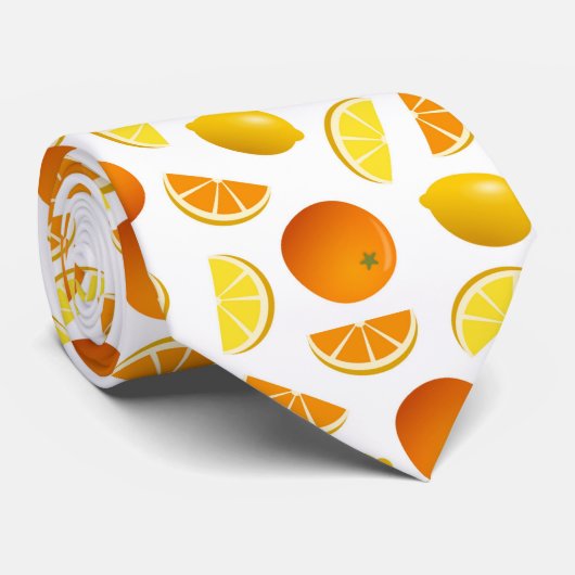 Cravate Oranges et citrons (Roulé)