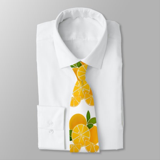 Cravate Oranges, tranches d'orange, agrumes (Attaché)