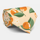 Cravate Oranges Vintage Été Bohème Nature Fruit (Roulé)