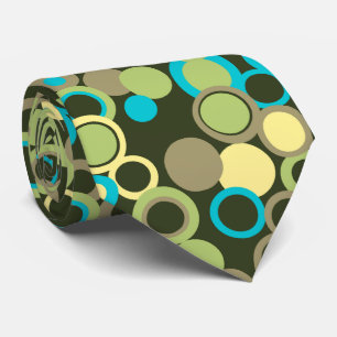 Cravate Orbs Polka Pot Vert Deux côtés Imprimé