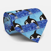 Cravate Orca dans la peinture bleue (Roulé)