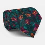 Cravate orchidée 3D de couleurs vives  (Roulé)