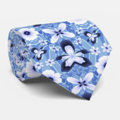 Cravate Orchidée bleue Elégante Fleur Fractale Motif (Roulé)