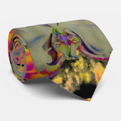 Cravate Orchidée de feu, abstraite peinture florale tropic (Roulé)