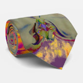 Cravate Orchidée de feu, abstraite peinture florale tropic (Roulé)