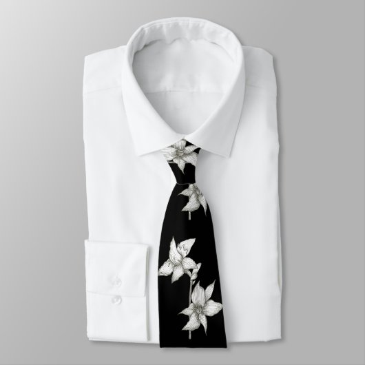 Cravate orchidée noire (Attaché)