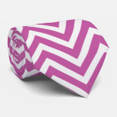 Cravate Orchidée rayonnante Chevron Motif violet blanc mod (Roulé)