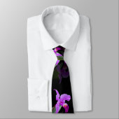 Cravate Orchidée réfléchie sur le noir (Attaché)