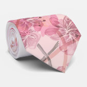 Cravate Orchidée rose (Roulé)